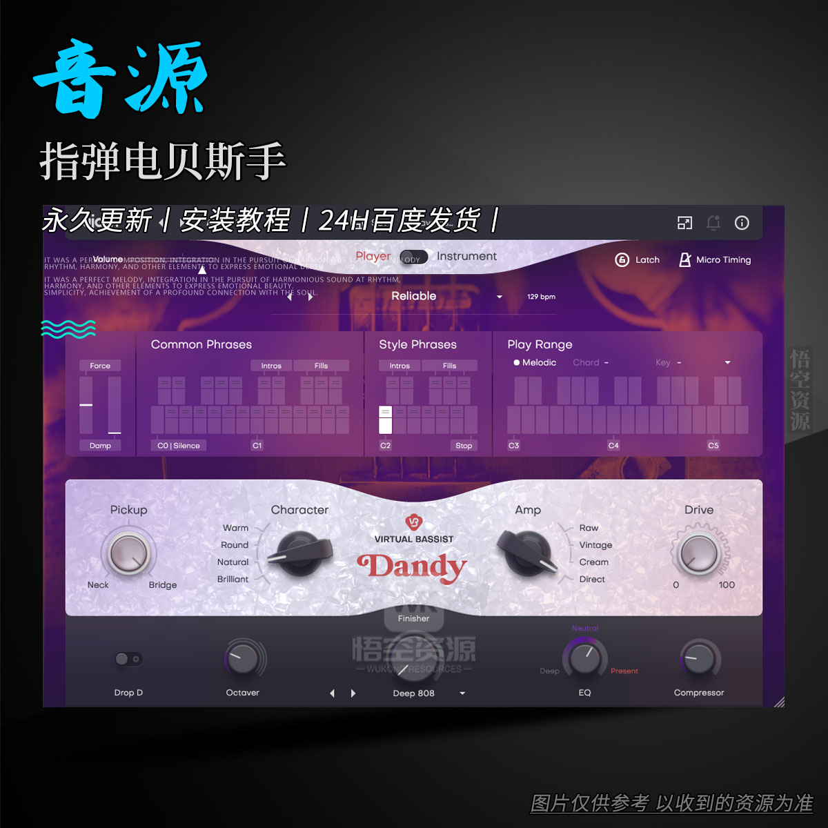 uJAM Virtual Bassist Dandy（指弹电贝斯手）（永久更新）（W+M）
