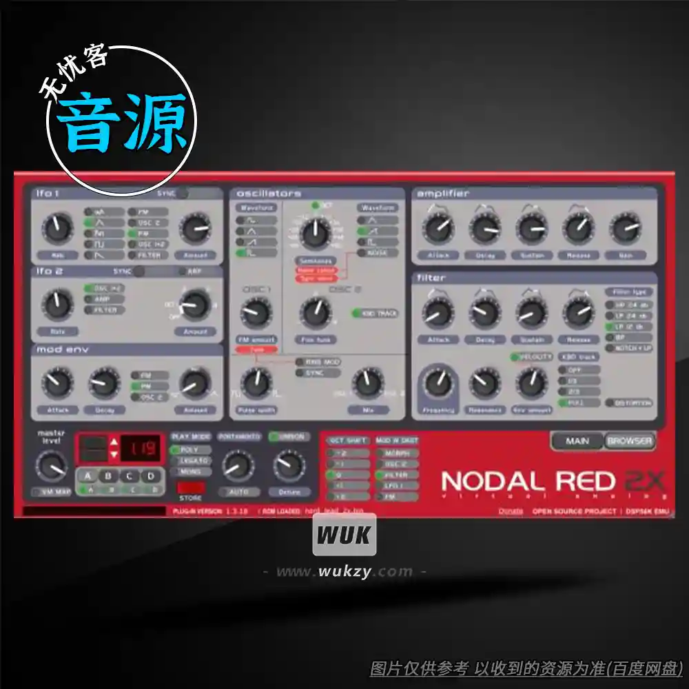 音源丨The Usual Suspects Nodal Red 2X v2.1.1（节点红色合成器DSP56300仿真）（W+M）
