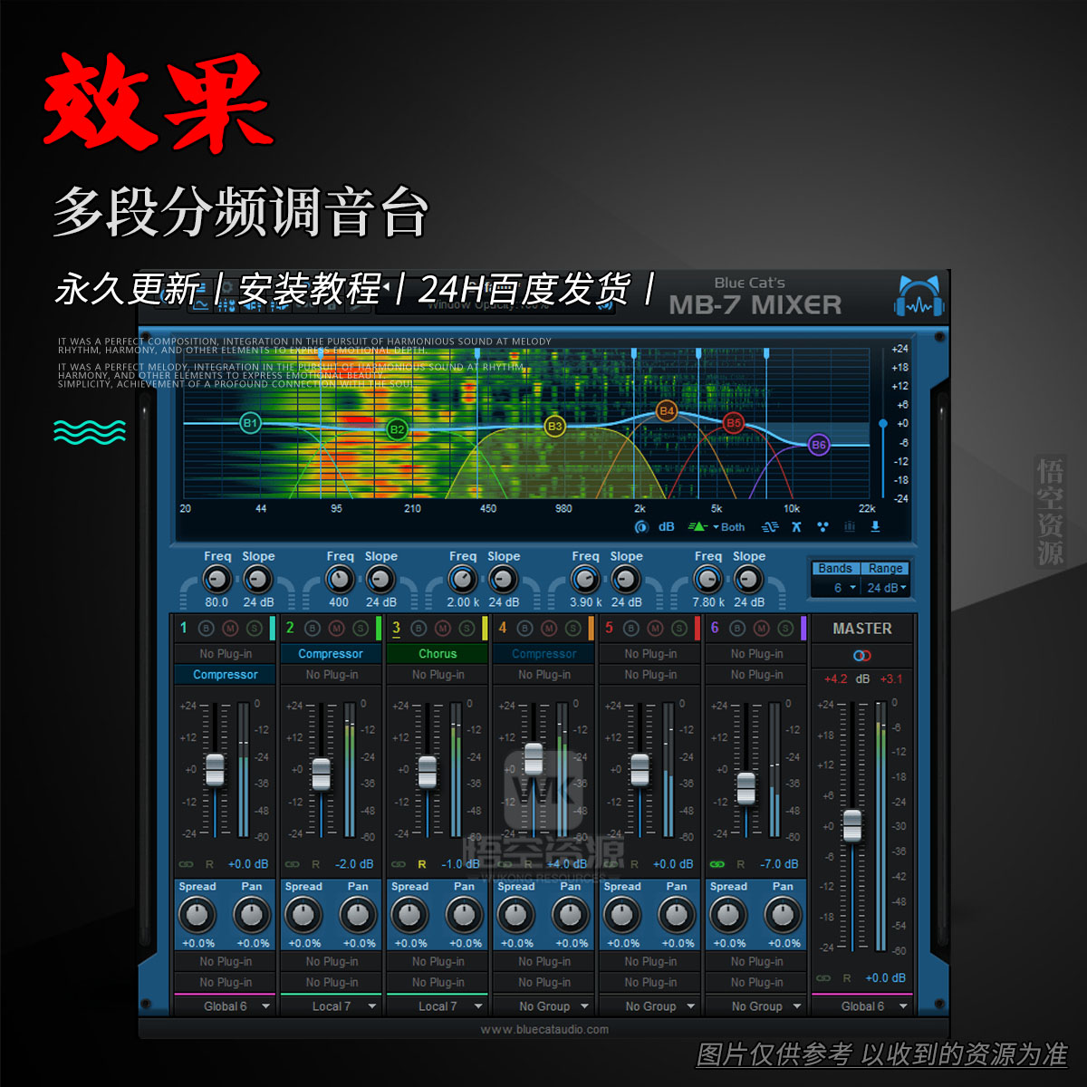 效果丨Blue Cat Audio MB-7 Mixer（多段分频调音台）（W+M）