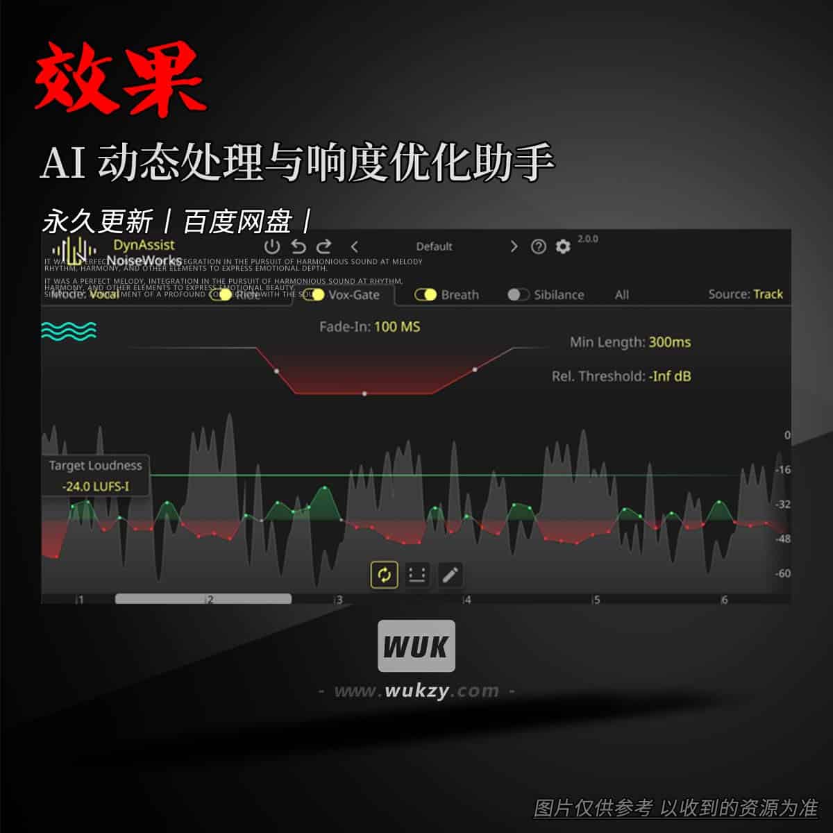 效果丨Noiseworks DynAssist（AI 动态处理与响度优化助手）（W）