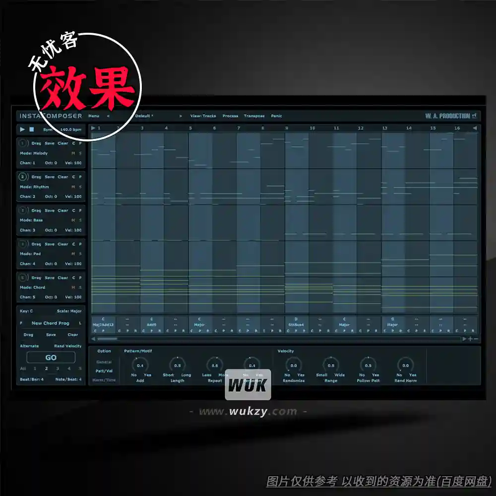 效果	W.A Production Instacomposer v3.0.1（AI旋律自动生成器）（W）