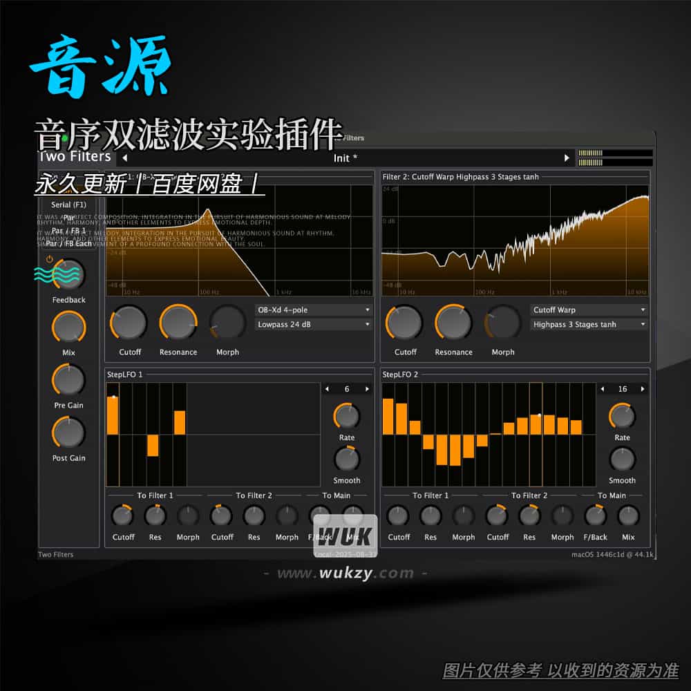 音源丨BaconPaul Two Filters（音序双滤波实验插件）（W+M+L）