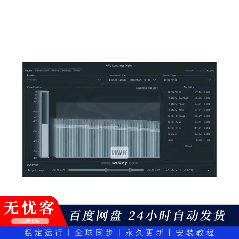 效果丨APU Software APU Loudness Meter（同步更新）（实时响度与真峰电平表）（W+M）