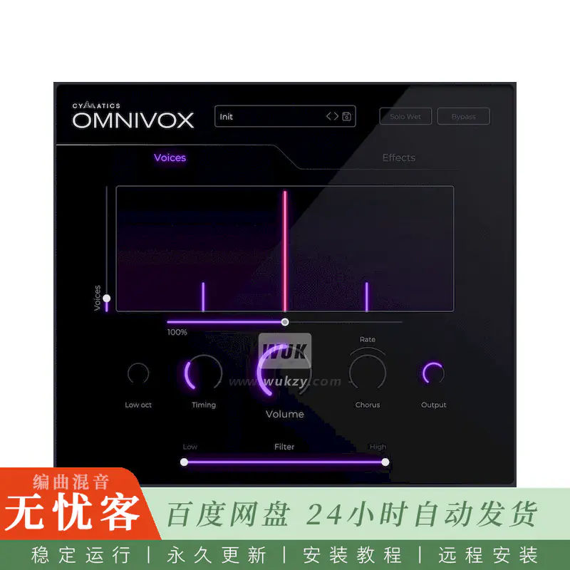 效果	Cymatics OMNIVOX@最高33层人声和声生成（Win+Mac）