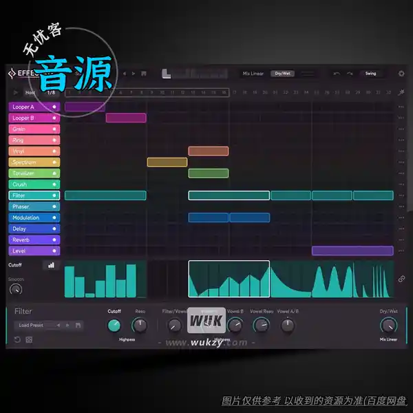 音源	Sugar Bytes Effectrix 2（32步效果音序器）（W+M）