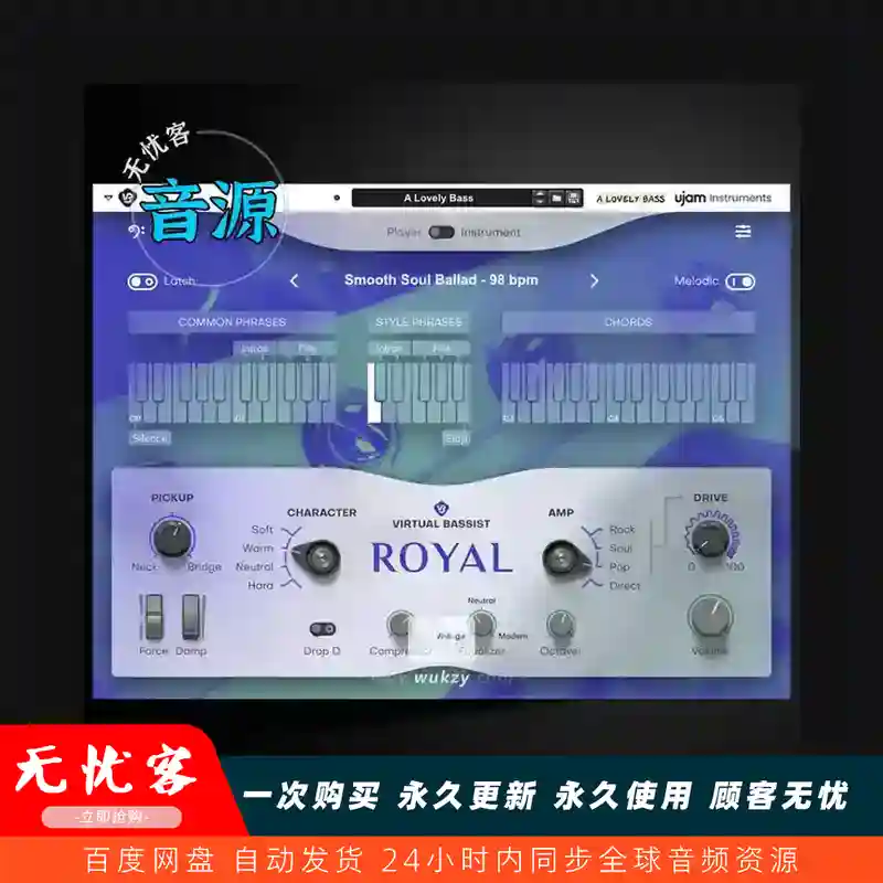 uJAM Virtual Bassist ROYAL（高档录音乐手贝斯）（永久更新）（W+M）