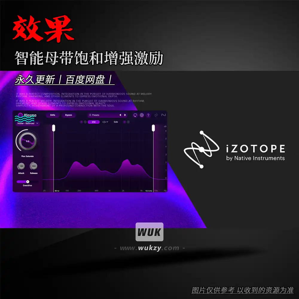 效果丨iZotope Plasma（智能母带饱和增强激励）（W+M）