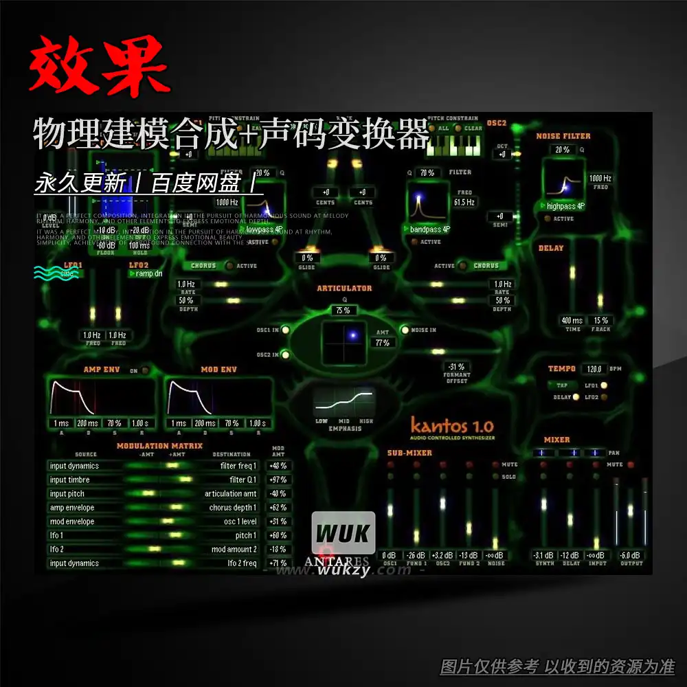 效果丨Antares Kantos（物理建模合成+声码变换器）（W）