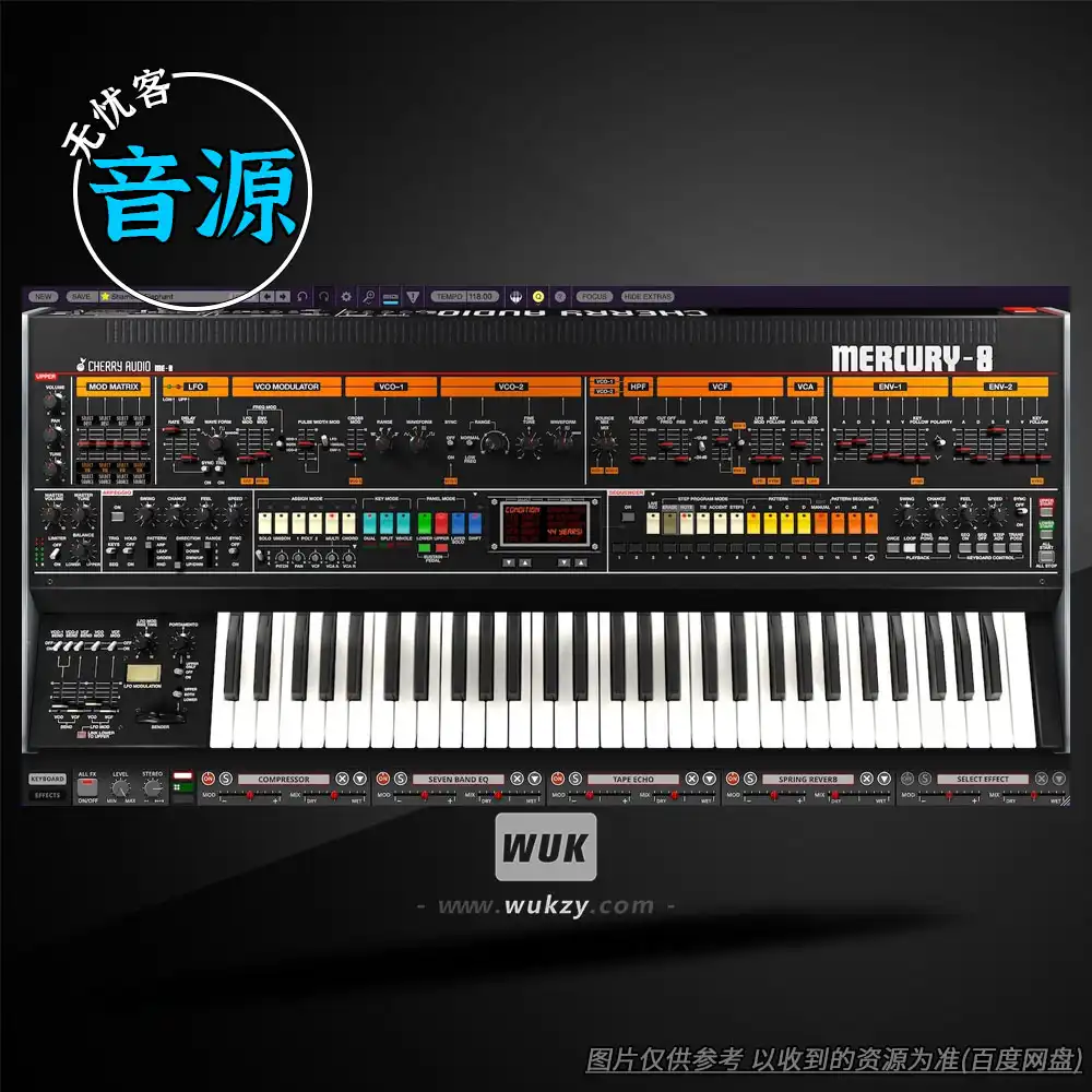 音源丨Cherry Audio Mercury-8(双层16复音Jupiter-8建模合成器)(W)