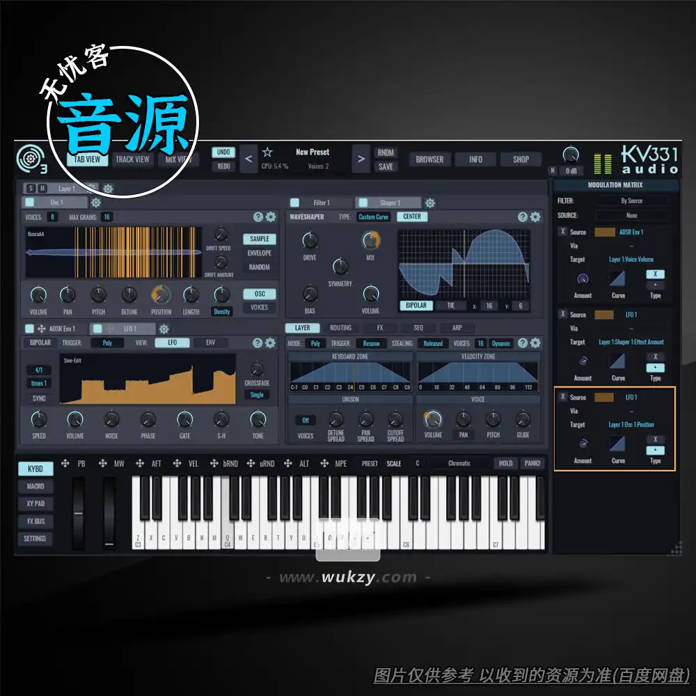音源丨KV331 Audio SynthMaster v3.4.5（全能型模块化合成器 ）（W+M+I+扩）