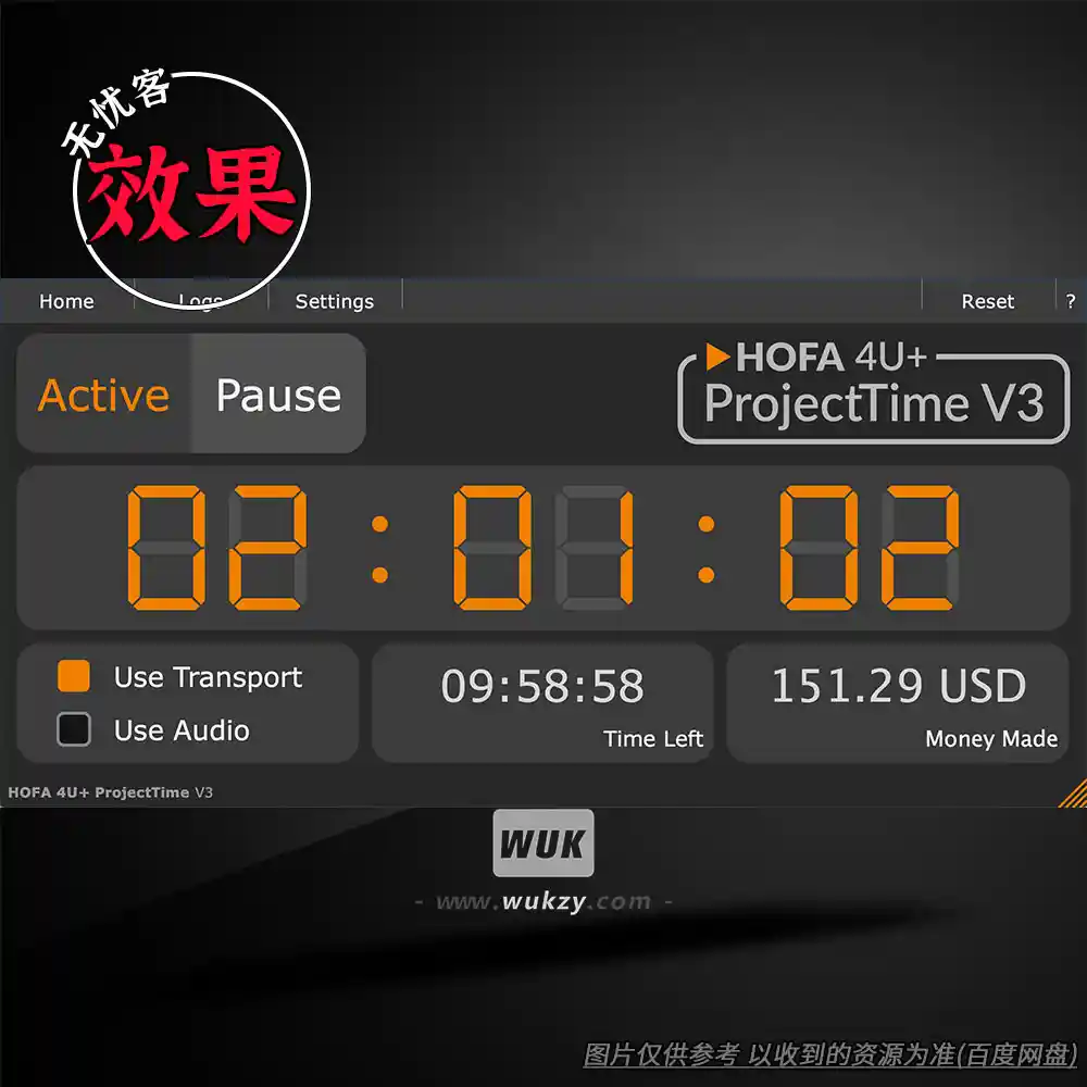 效果丨HOFA 4U+ ProjectTime（DAW 项目工作时长自动记录+日志注释工具）（W）