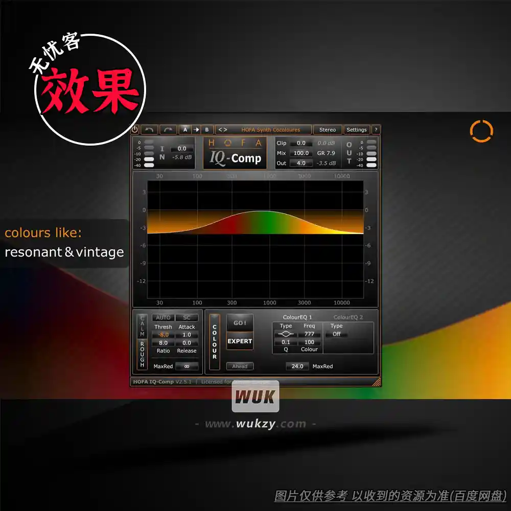 效果丨HOFA IQ-Comp（智能多段压缩+增益控制联动染色均衡器）（W）