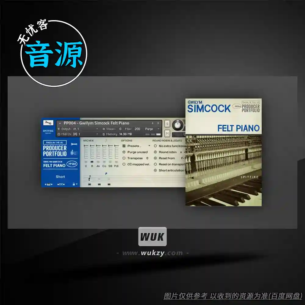 KTK丨Spitfire Audio Producer Portfolio Gwilym Simcock Felt Piano（钢琴家毛毡立式钢琴）