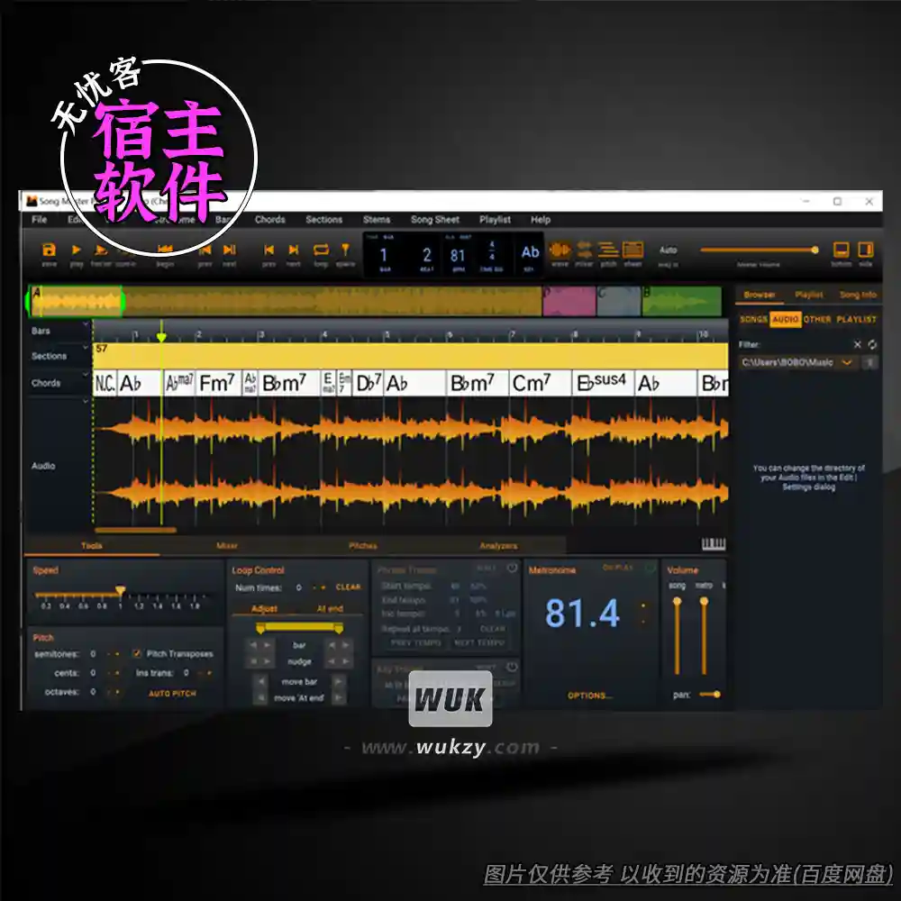 工具丨Aurally Sound Song Master Pro v2.7.04（AI歌曲扒带与分析工具）（W）