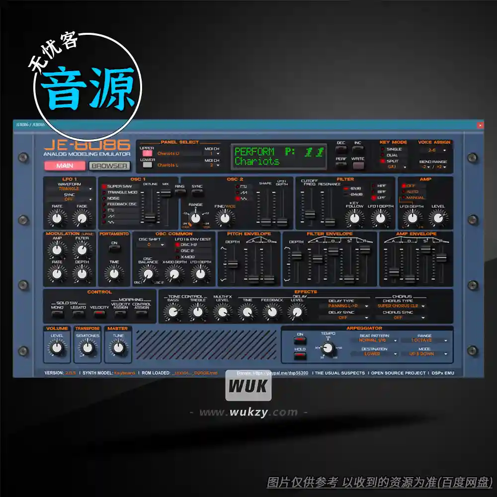 音源	The Usual Suspects JE8086 v2.1.1（JP-8000 仿真合成器）（W+M）
