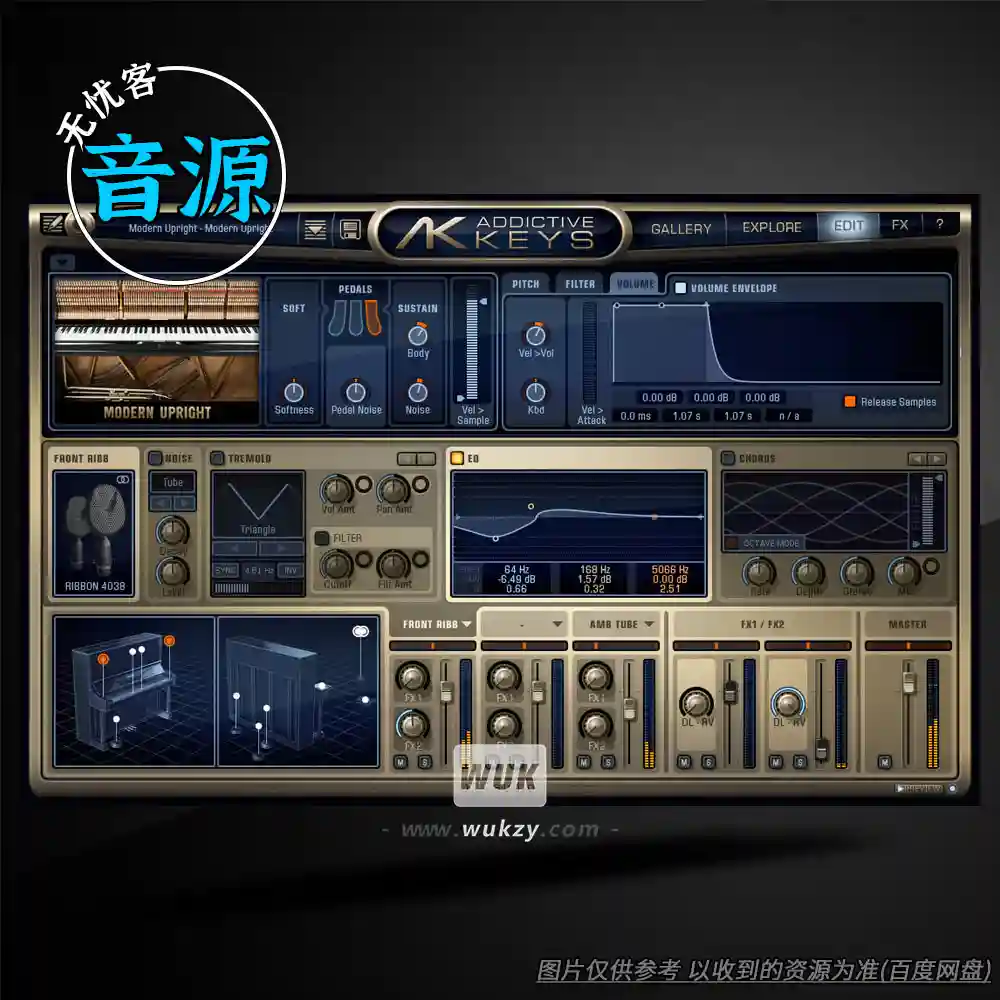 音源	XLN Audio Addictive Keysv1.7.1（ADD钢琴键盘）（W+M）
