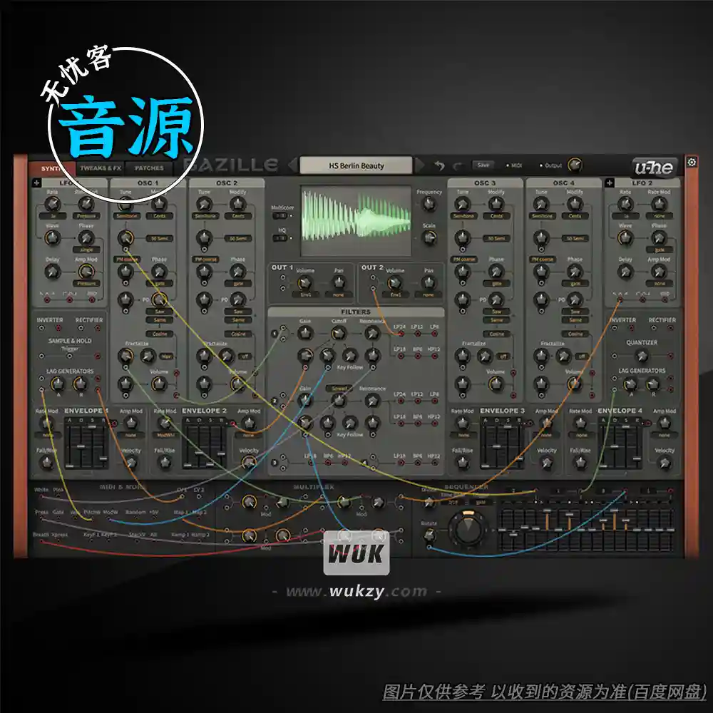 音源	U-he Bazille v1.1.3.16518（混合模块化合成器）（W+M）