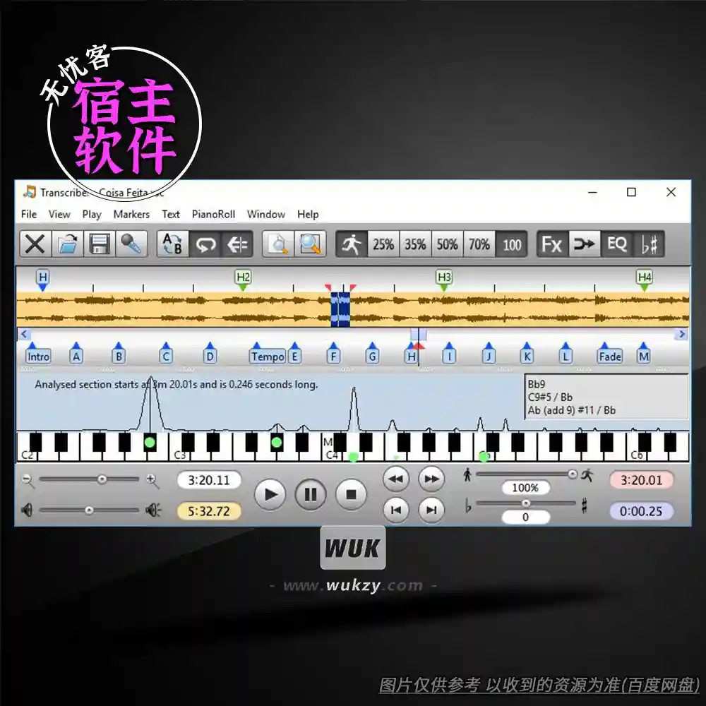 工具	Transcribe! v9.50.1（慢速扒带软件）（W）