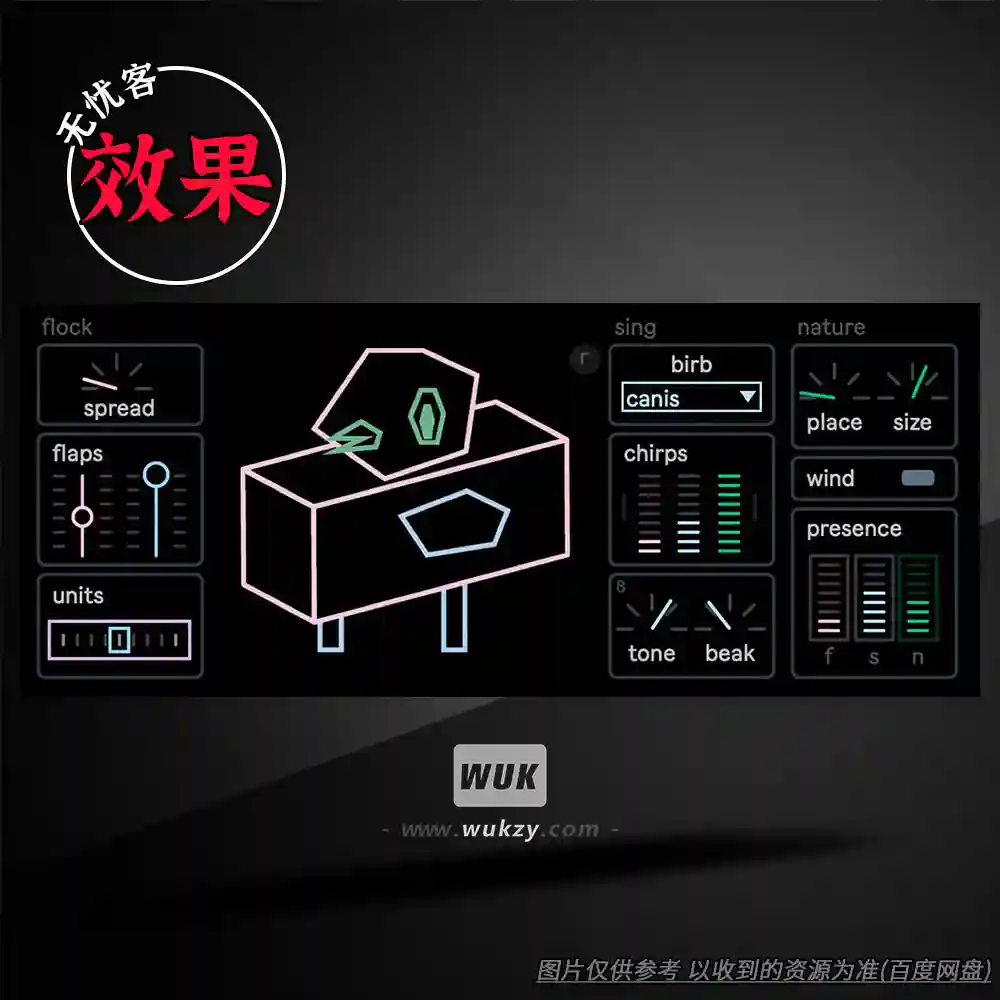 效果	bloops birb（鸟类野外氛围音效插件）（W+M）