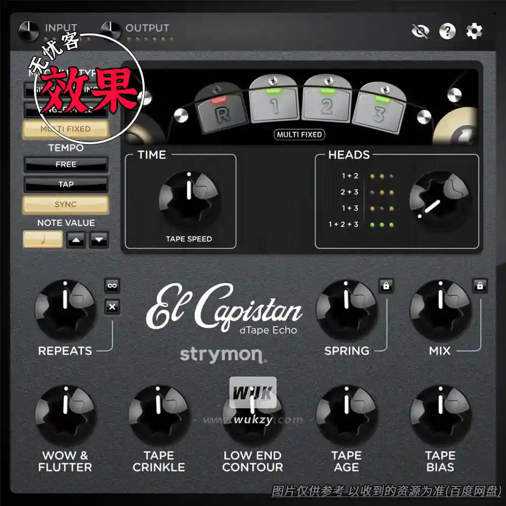 效果	Strymon El Capistan（磁带回声延迟效果器）（W+M）