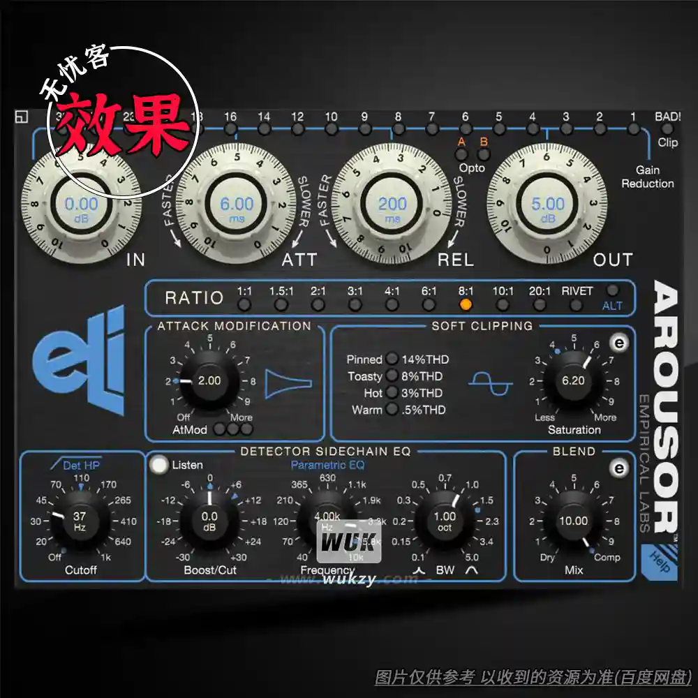 效果	Empirical Labs Arousor（经典压缩器模拟插件）（W）