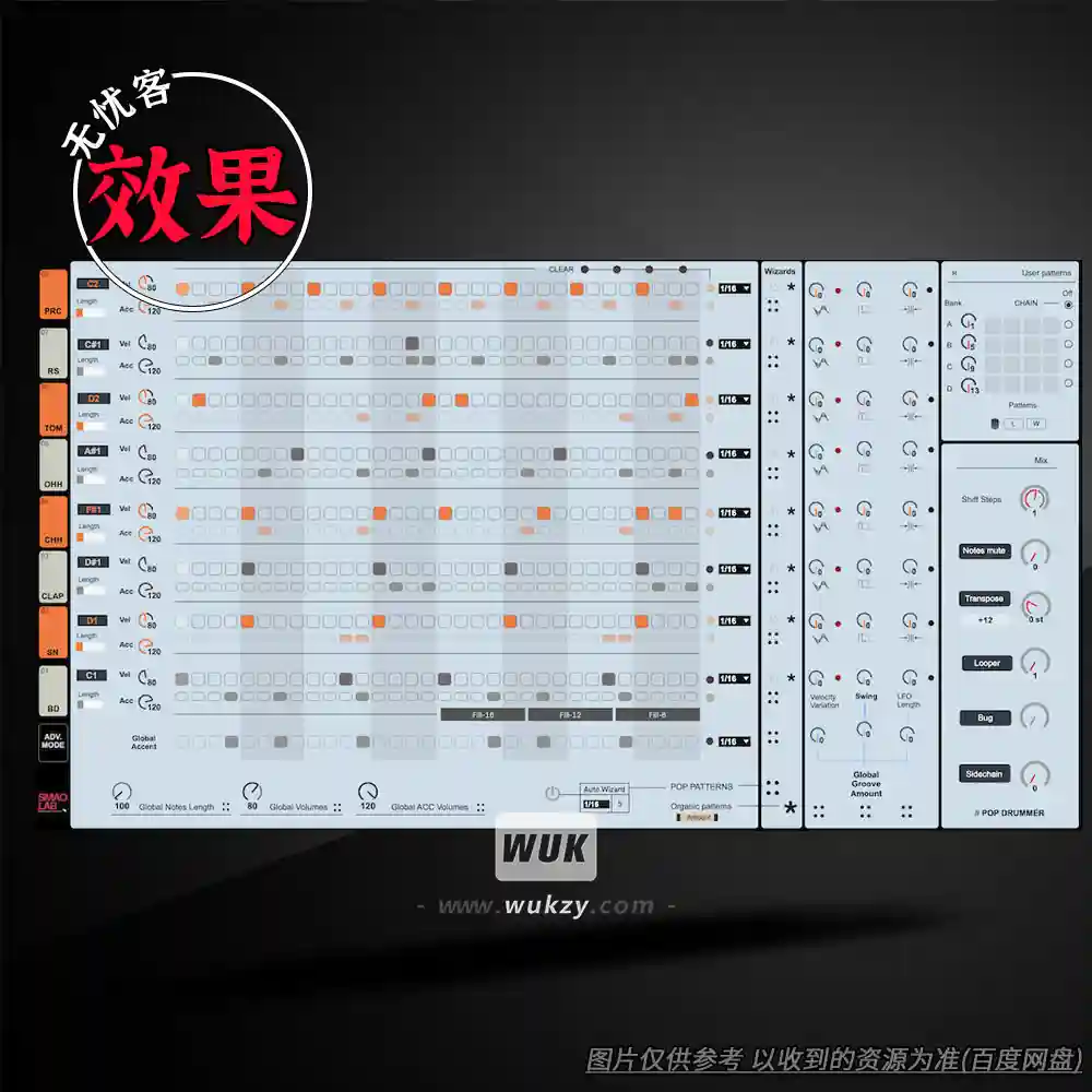 M4L	SMAO#LAB M4L Pop Drummer（M4L鼓组工具）