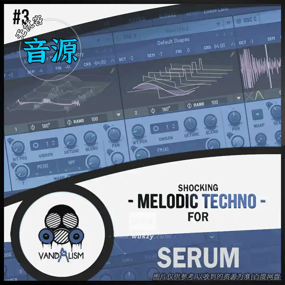 预设	Vandalism Shocking Melodic Techno 3 For Serum MiDi Serum Presets（血清旋律科技预设）