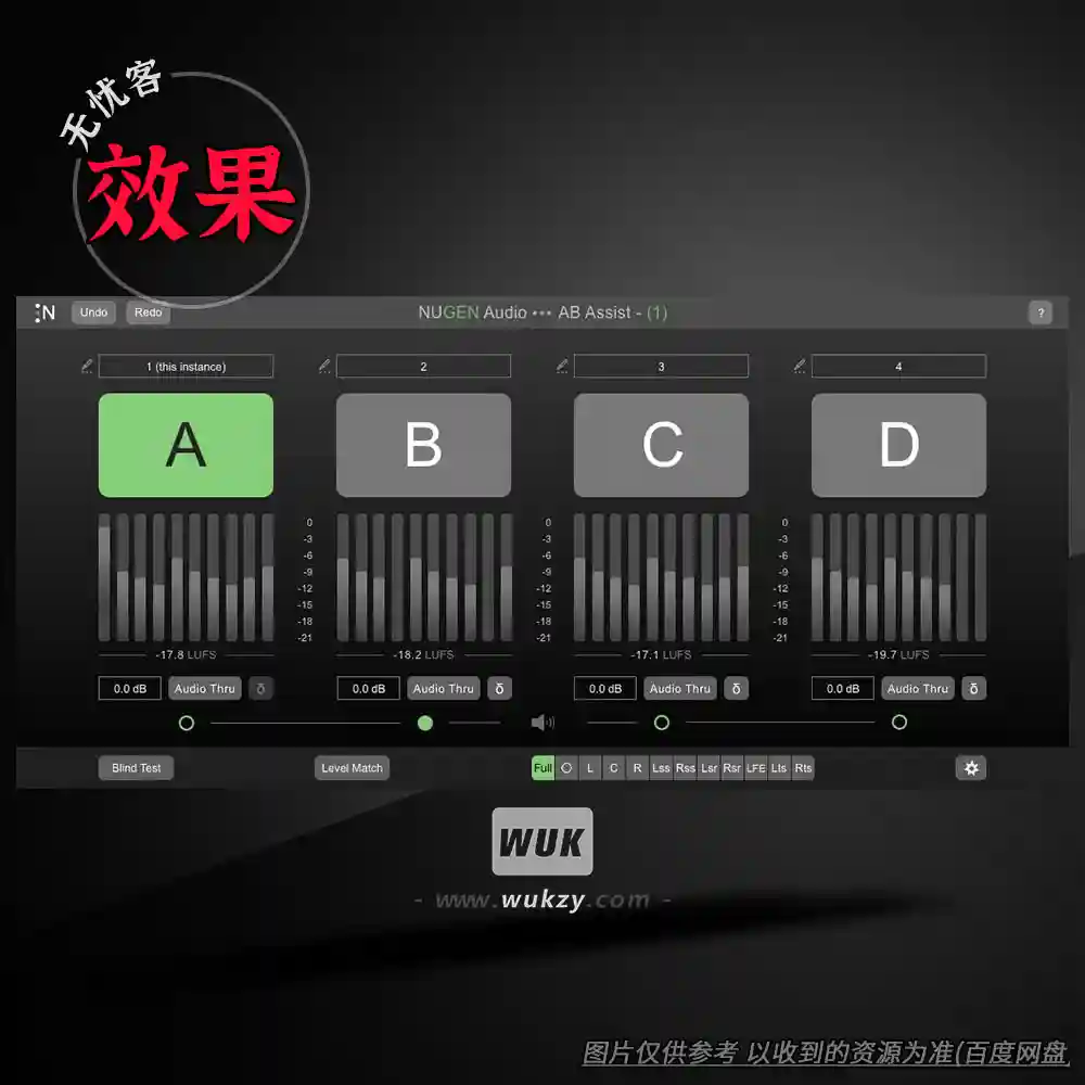 工具	NUGEN Audio AB Assist 2（音频AB对比盲测工具）（W+M）