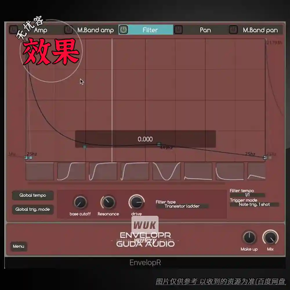 效果	Guda Audio EnvelopR（包络多效果处理器）（W+M）