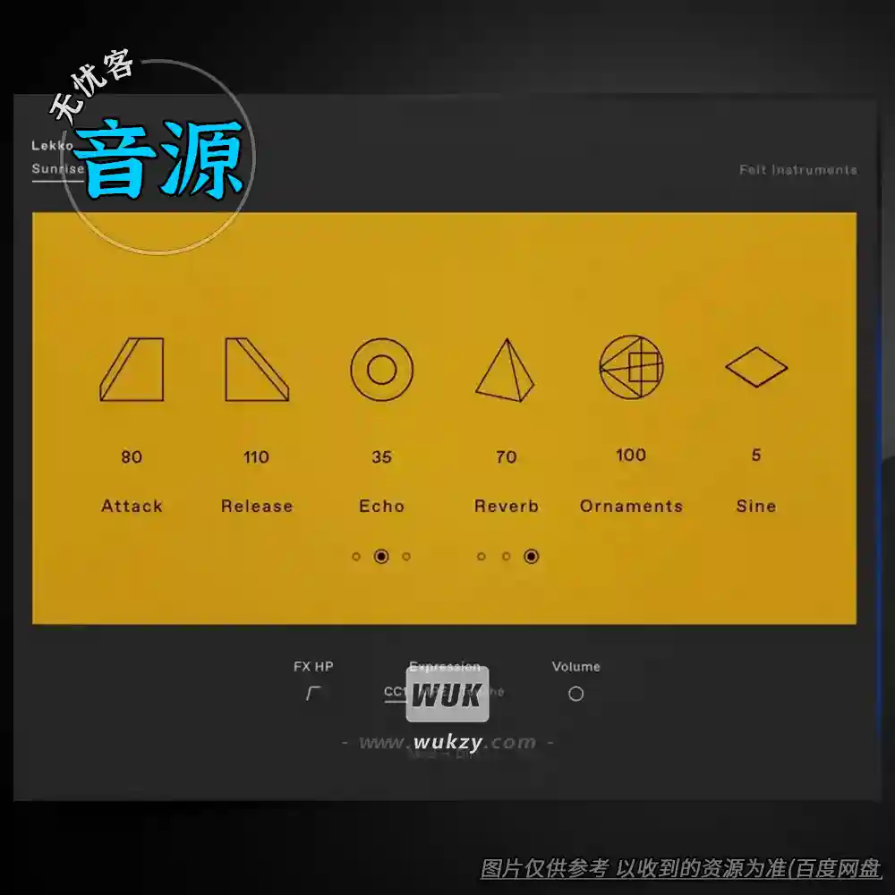 音源	Felt Instruments Lekko（1970年代超柔和特色钢琴）（W+M）