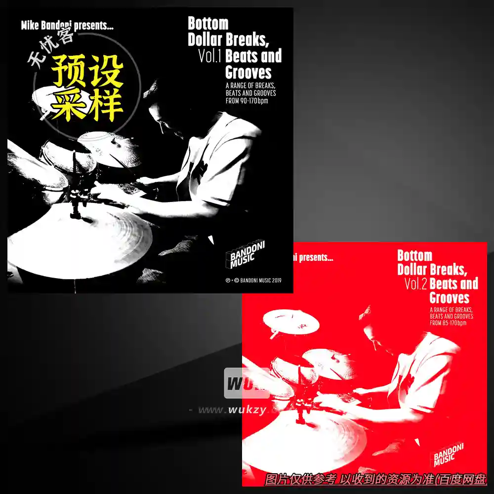 2套采样	Mike Bandoni Bottom Dollar Breaks Beats And Grooves Volume 1-2WAV（鼓点律动采样）