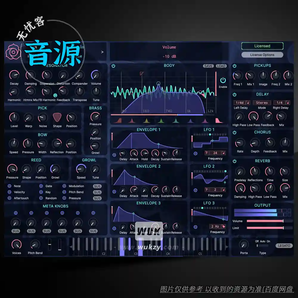 音源	Tracktion Software Outersect Modeler（建模合成器音源）（W+M）