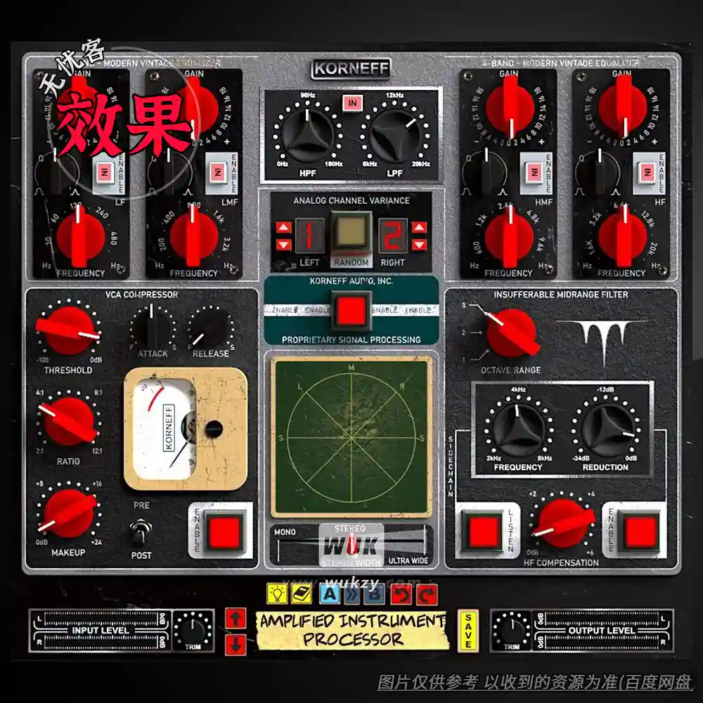 效果	Korneff Audio Amplified Instrument Processor（乐器信号放大处理）（W）