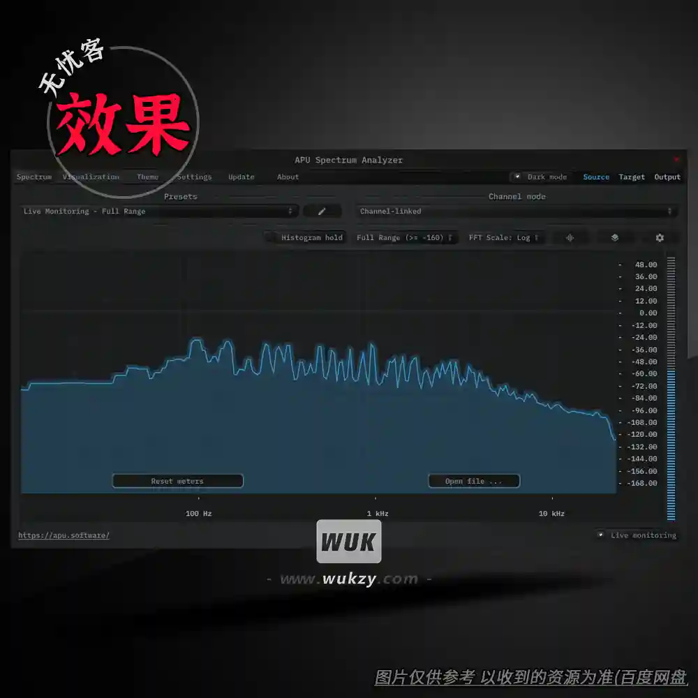 工具	APU Software Spectrum Analyzer（频谱分析仪）（W+M）