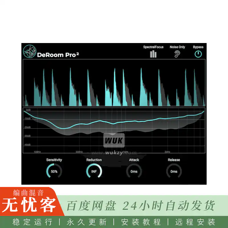 效果	Accentize DeRoom Pro 2（专业级房间混响去除器）（W+M）