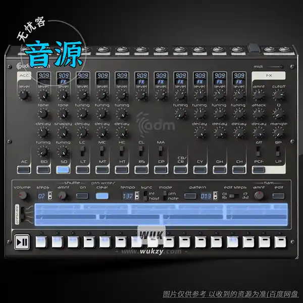 音源	AudioRealism Drum Machine ADM（经典鼓机模拟）（W+M）