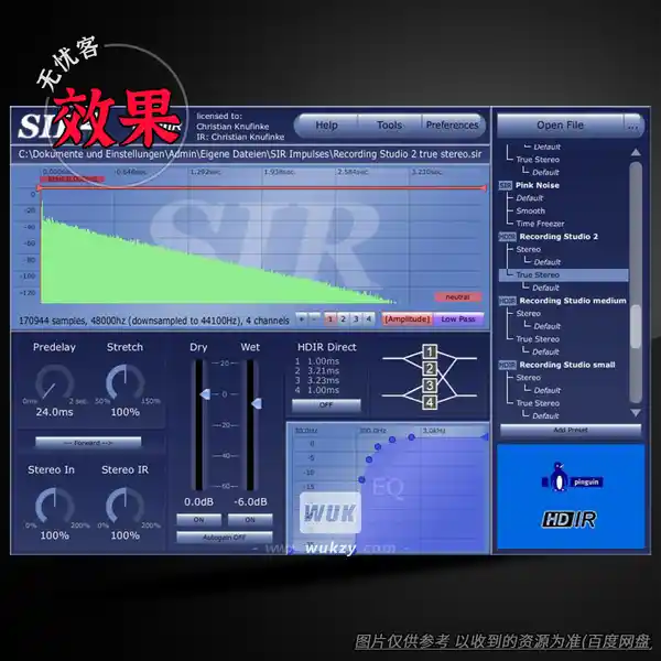 效果	Knufinke Sir2 v2.4.010（零延迟采样卷积混响）（W+M）