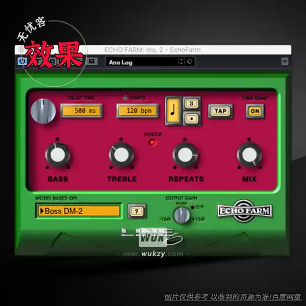 效果	Line 6 Echo Farm（经典吉他延迟和回声效果）（W）