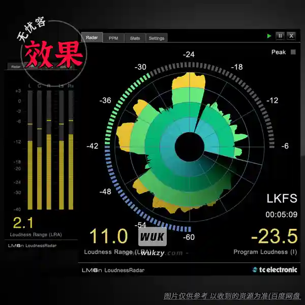 效果	TC Electronic LM6 NATIVE（响度峰值测量插件）（W）