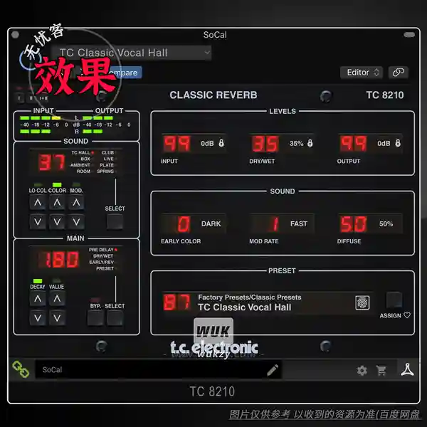 效果	TC Electronic TC8210 NATIVE（经典自然的空气感混响）（W）