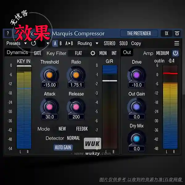 效果	Voxengo Marquis Compressor（压缩插件）（W）