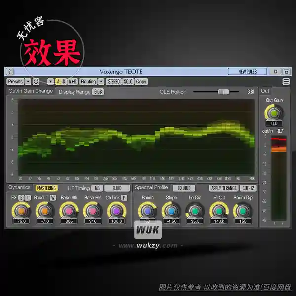 效果	Voxengo TEOTE（自动频谱平衡）（W+M）