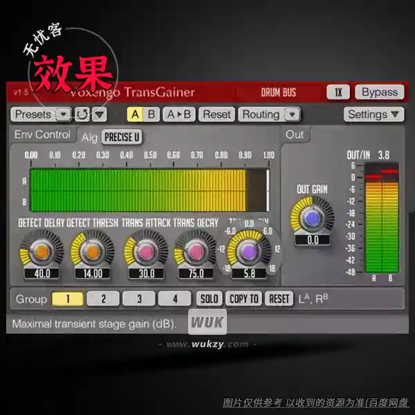 效果	Voxengo TransGainer（瞬时电平处理插件）（W+M）