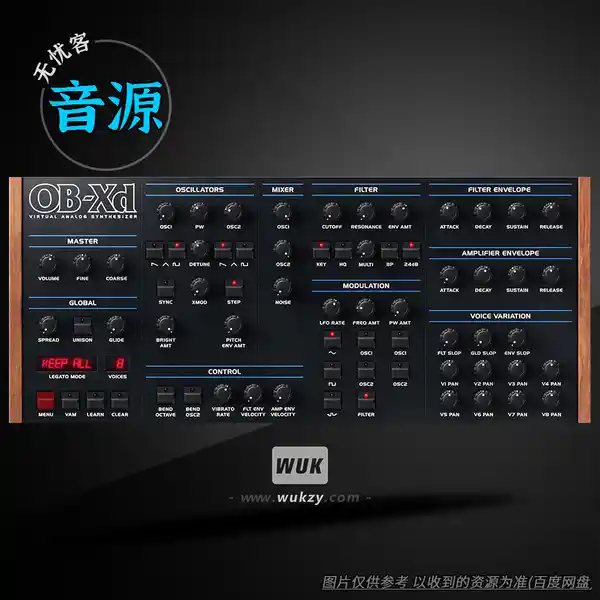 音源	discoDSP OB-Xd v3.17（模拟合成器独立Free版）（W+M）