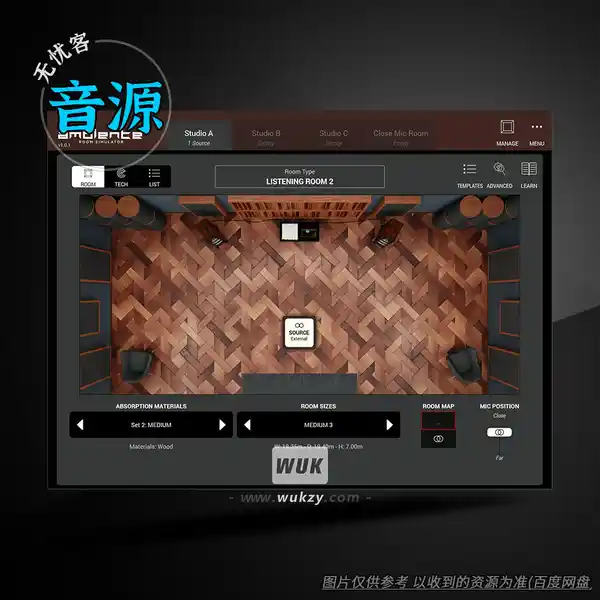 音源	Audio Modeling SWAM Ambiente（3D 空间混响环境处理器）（W）