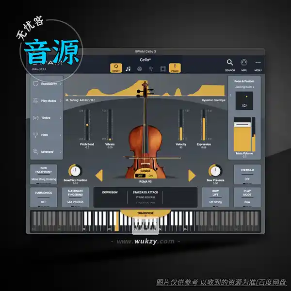 音源	Audio Modeling SWAM Cello V3（建模大提琴）（W+M）