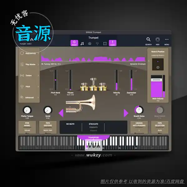 音源	Audio Modeling SWAM Solo Brass V3（建模独奏铜管）（W）
