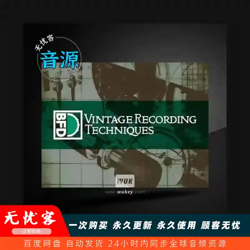 扩展	BFD Drums BFD3 Expansion Vintage Recording Techniques（路德维格枫木鼓组）
