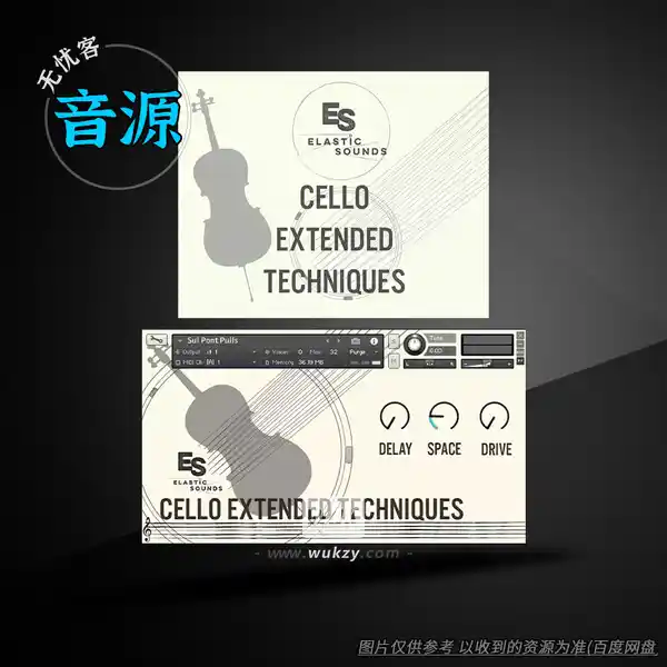 KTK	Elastic Sounds Cello Extended Techniques v1.1 KONTAKT（大提琴扩展技巧音色库）