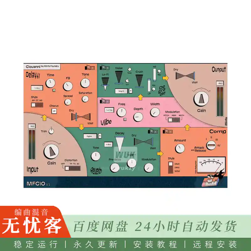 效果	Minta Foundry Giovanni@多功能模块化声音处理器（Win）